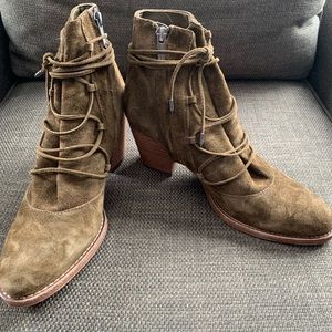 Sam Edelman Green Suede Booties